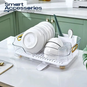 Transparent Acrylic Dish Drainer Rack